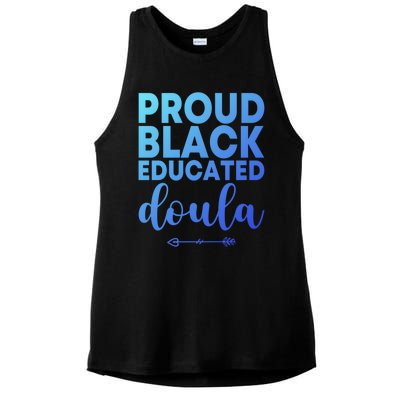 Proud Black Educated Doula Birth Doulas Newborn Labor Coach Gift Ladies PosiCharge Tri-Blend Wicking Tank