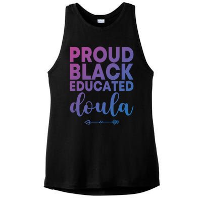 Proud Black Educated Doula Birth Doulas Newborn Labor Coach Gift Ladies PosiCharge Tri-Blend Wicking Tank