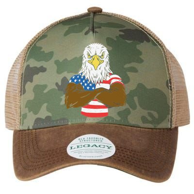 Patriotic Bald Eagle - USA American Flag 4th of July Fourth Legacy Tie Dye Trucker Hat