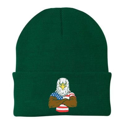 Patriotic Bald Eagle - USA American Flag 4th of July Fourth Knit Cap Winter Beanie