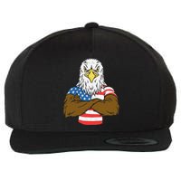 Patriotic Bald Eagle - USA American Flag 4th of July Fourth Wool Snapback Cap