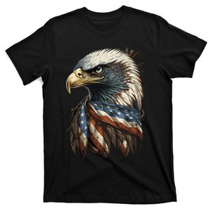 Patriotic Bald Eagle 4th Of July Men USA American Flag T-Shirt