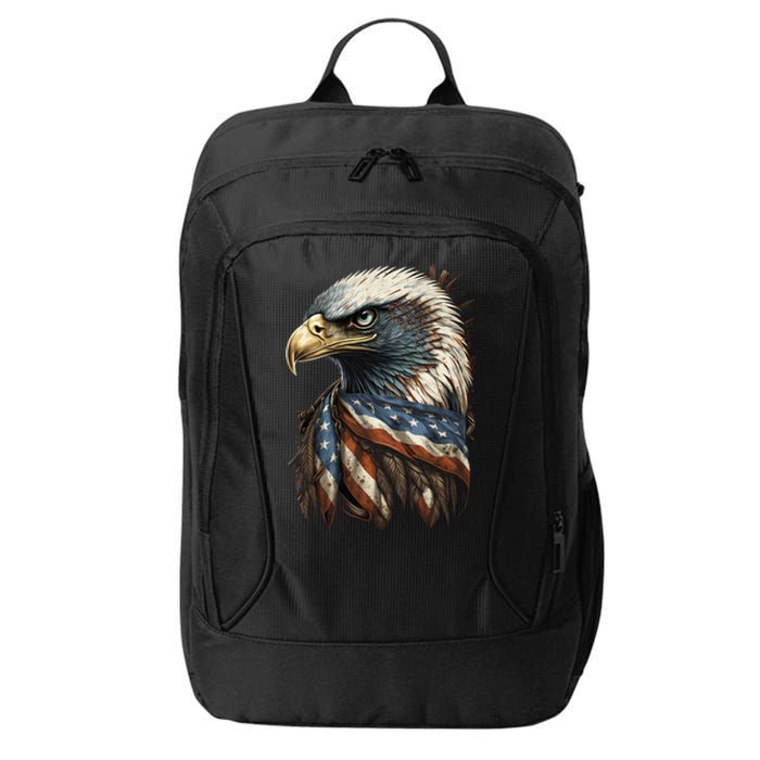 Patriotic Bald Eagle 4th Of July Men USA American Flag City Backpack