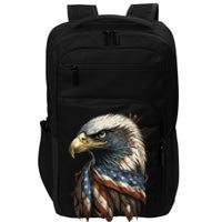 Patriotic Bald Eagle 4th Of July Men USA American Flag Impact Tech Backpack