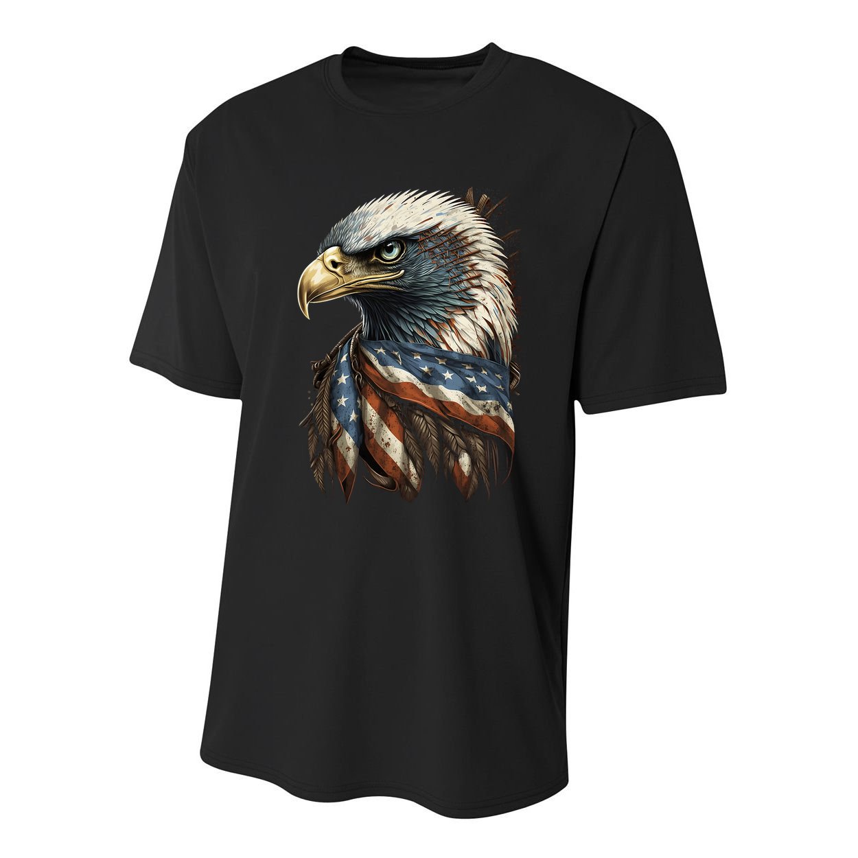 Patriotic Bald Eagle 4th Of July Men USA American Flag Youth Performance Sprint T-Shirt