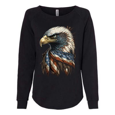 Patriotic Bald Eagle 4th Of July Men USA American Flag Womens California Wash Sweatshirt