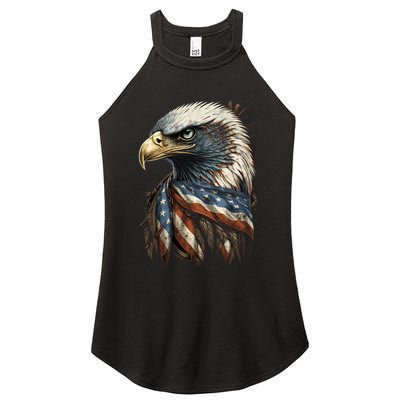 Patriotic Bald Eagle 4th Of July Men USA American Flag Women's Perfect Tri Rocker Tank