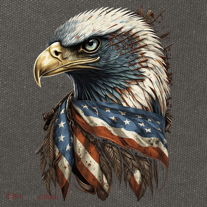 Patriotic Bald Eagle 4th Of July Men USA American Flag Cotton Canvas Backpack