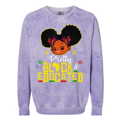 Pretty Black Educated Black History African Colorblast Crewneck Sweatshirt