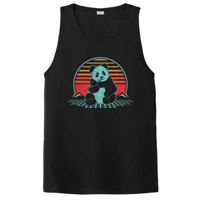 Panda Bear Eating Bamboo Retro Vintage 80 Style PosiCharge Competitor Tank