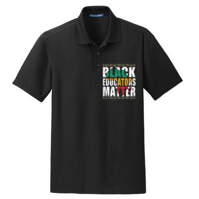 Pride Black Educators Matter Gift History Month Teacher Dry Zone Grid Polo