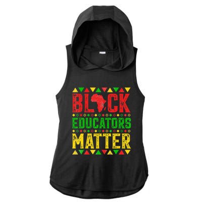 Pride Black Educators Matter Gift History Month Teacher Ladies PosiCharge Tri-Blend Wicking Draft Hoodie Tank