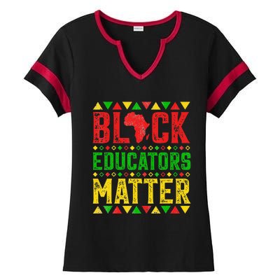 Pride Black Educators Matter Gift History Month Teacher Ladies Halftime Notch Neck Tee