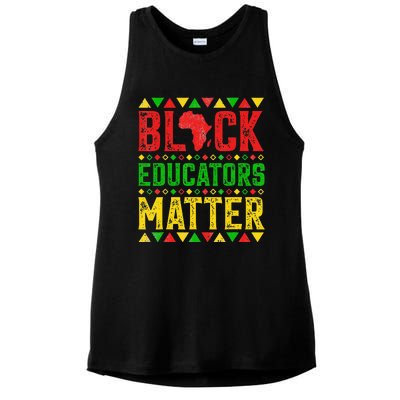 Pride Black Educators Matter Gift History Month Teacher Ladies PosiCharge Tri-Blend Wicking Tank