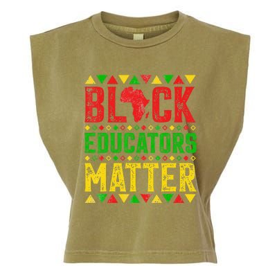 Pride Black Educators Matter Gift History Month Teacher Garment-Dyed Women's Muscle Tee