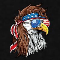 Patriotic Bald Eagle Mullet USA American Flag 4th Of July Ladies PosiCharge Tri-Blend Wicking Tank