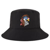 Patriotic Bald Eagle Mullet USA American Flag 4th Of July Cool Comfort Performance Bucket Hat