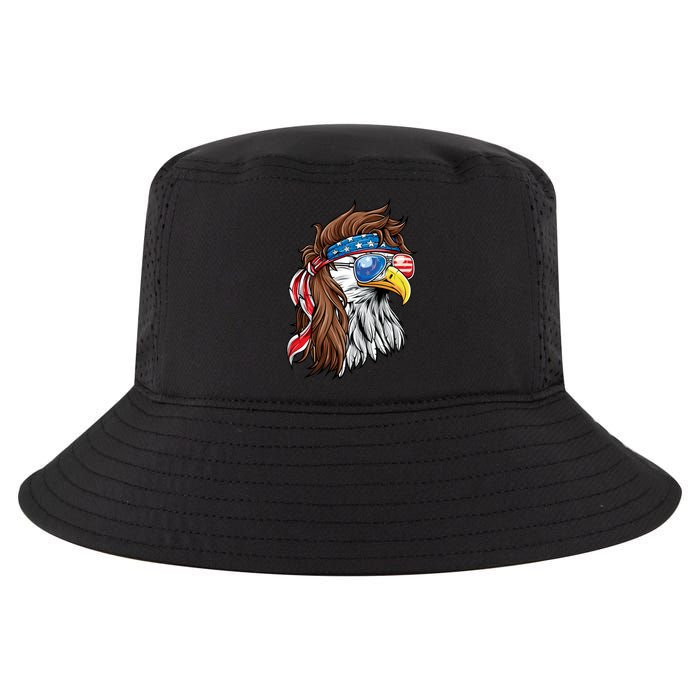 Patriotic Bald Eagle Mullet USA American Flag 4th Of July Cool Comfort Performance Bucket Hat