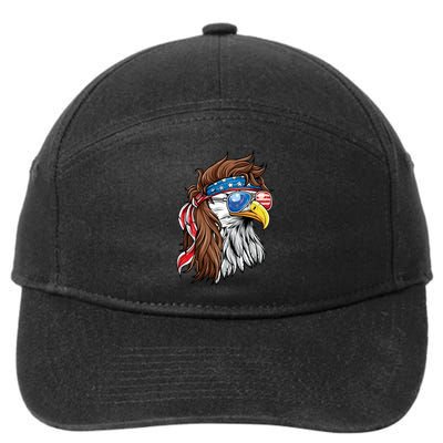 Patriotic Bald Eagle Mullet USA American Flag 4th Of July 7-Panel Snapback Hat