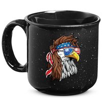 Patriotic Bald Eagle Mullet USA American Flag 4th Of July 15oz Campfire Ceramic Mug