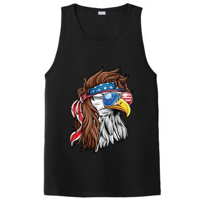 Patriotic Bald Eagle Mullet USA American Flag 4th Of July PosiCharge Competitor Tank