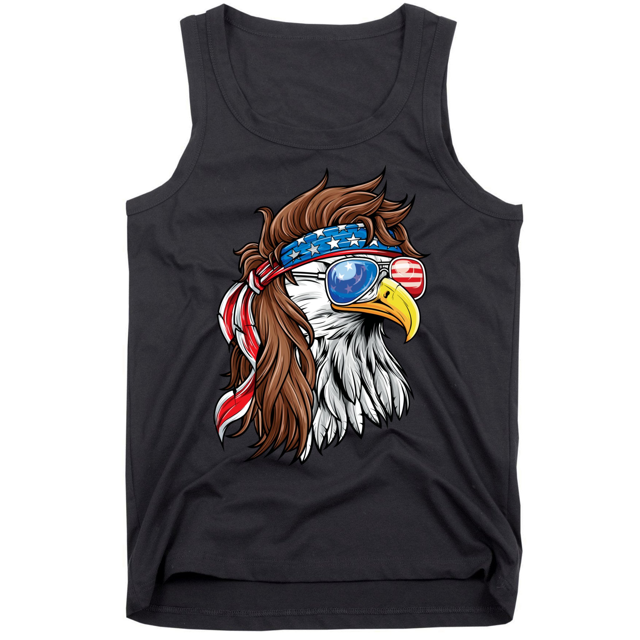 Patriotic Bald Eagle Mullet USA American Flag 4th Of July Tank Top