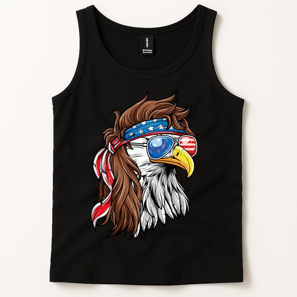 Patriotic Bald Eagle Mullet USA American Flag 4th Of July Tank Top
