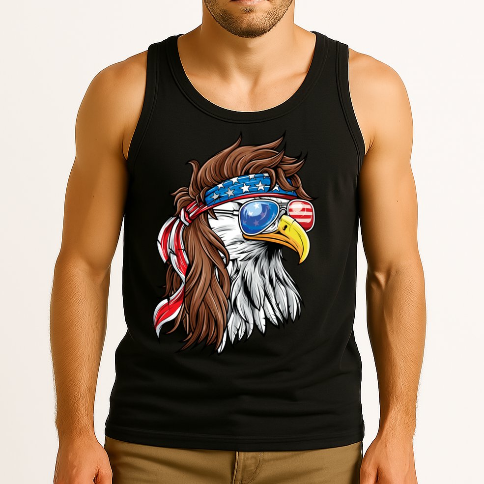 Patriotic Bald Eagle Mullet USA American Flag 4th Of July Tank Top