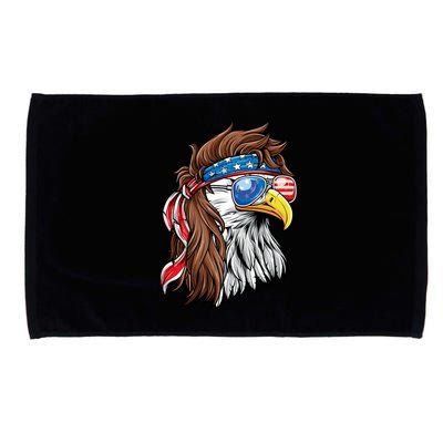 Patriotic Bald Eagle Mullet USA American Flag 4th Of July Microfiber Hand Towel