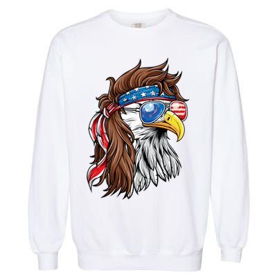 Patriotic Bald Eagle Mullet USA American Flag 4th Of July Garment-Dyed Sweatshirt
