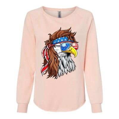 Patriotic Bald Eagle Mullet Usa American Flag Womens California Wash Sweatshirt