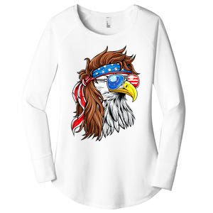 Patriotic Bald Eagle Mullet Usa American Flag Women's Perfect Tri Tunic Long Sleeve Shirt