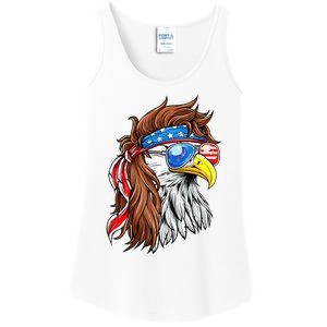 Patriotic Bald Eagle Mullet Usa American Flag Ladies Essential Tank