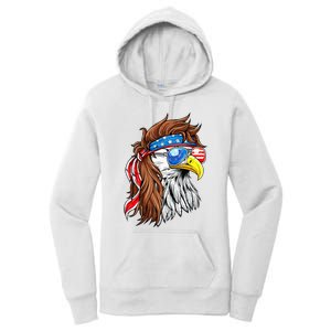 Patriotic Bald Eagle Mullet Usa American Flag Women's Pullover Hoodie