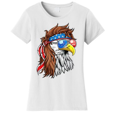 Patriotic Bald Eagle Mullet Usa American Flag Women's T-Shirt