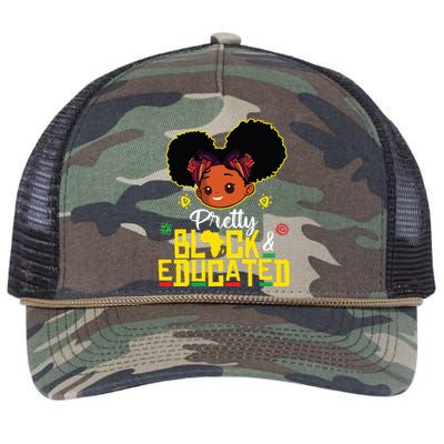 Pretty Black Educated Black History Girl African Retro Rope Trucker Hat Cap