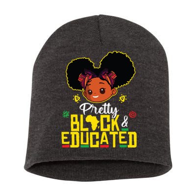 Pretty Black Educated Black History Girl African Short Acrylic Beanie