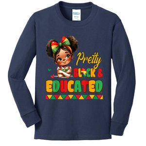 Pretty Black Educated Black History African Kids Long Sleeve Shirt