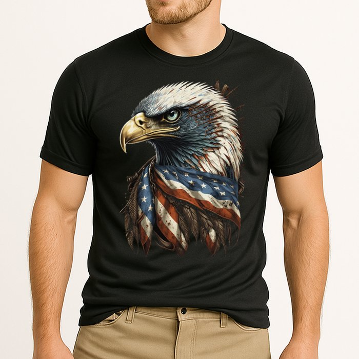 Patriotic Bald Eagle 4th Of July USA American Flag Performance Shirt