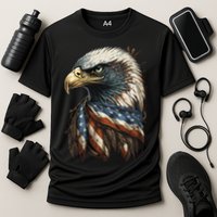 Patriotic Bald Eagle 4th Of July USA American Flag Performance Shirt