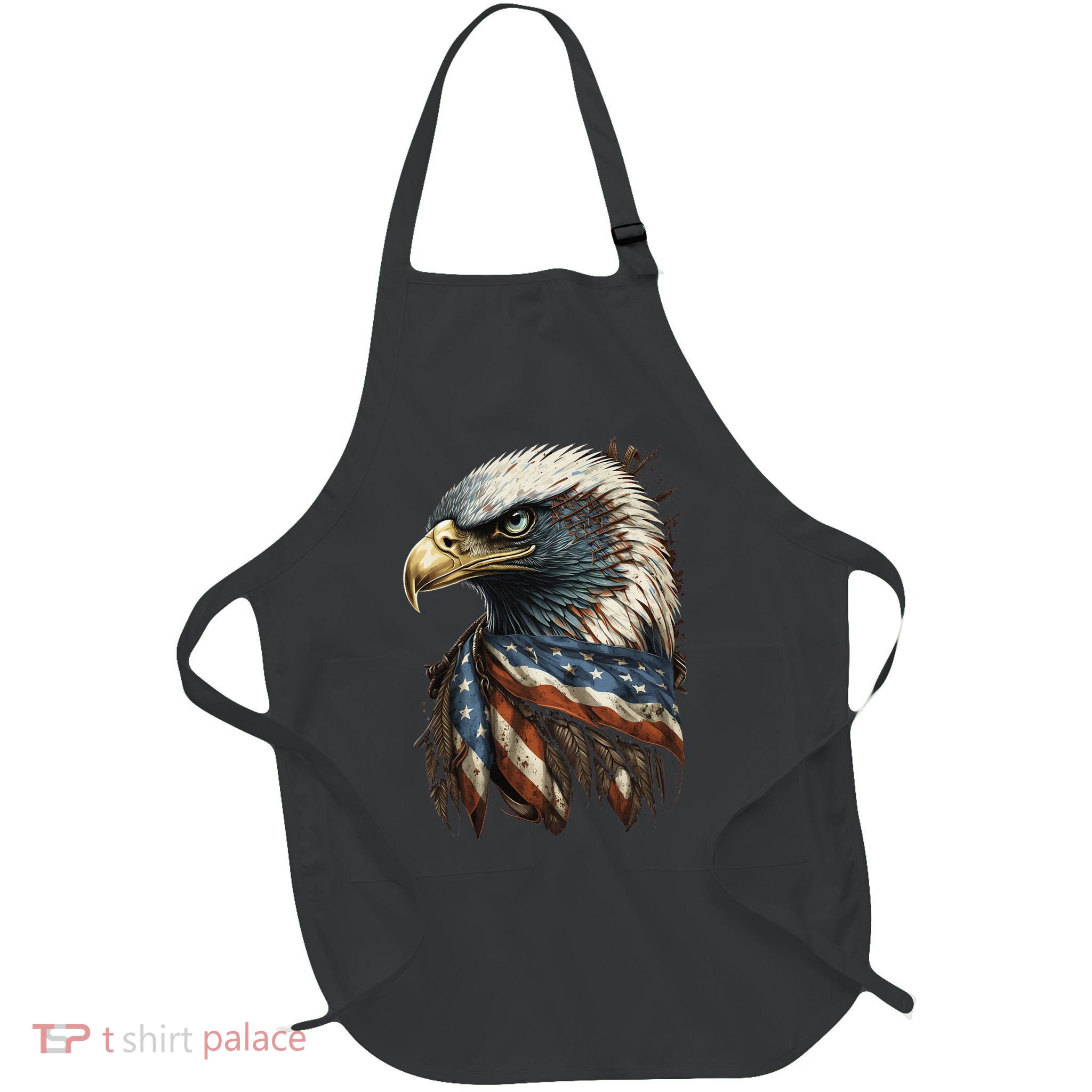 Patriotic Bald Eagle 4th Of July USA American Flag Apron