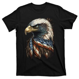 Patriotic Bald Eagle 4th Of July USA American Flag T-Shirt