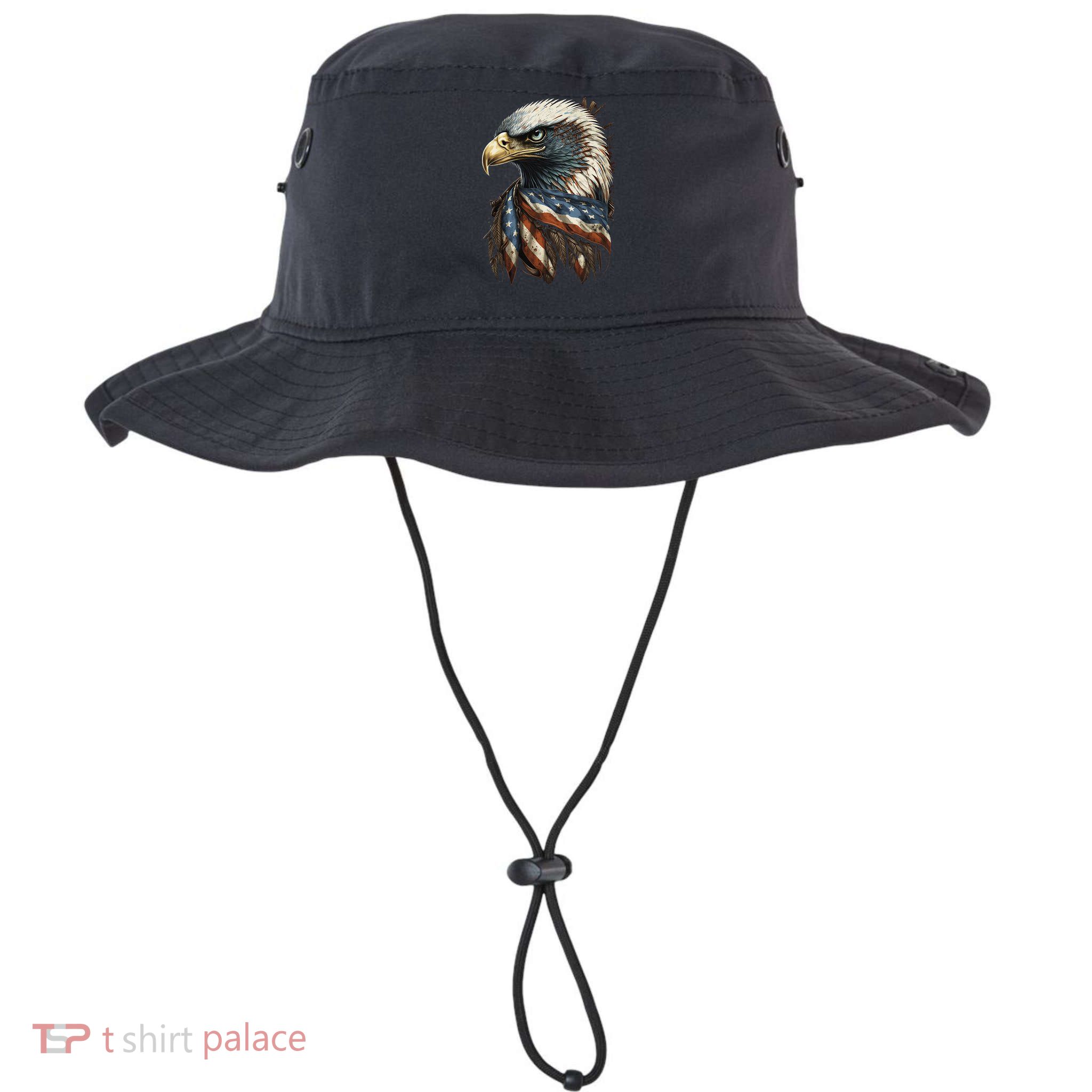 Patriotic Bald Eagle 4th Of July USA American Flag Bucket Hat