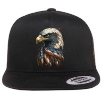 Patriotic Bald Eagle 4th Of July USA American Flag Flatbill Hat