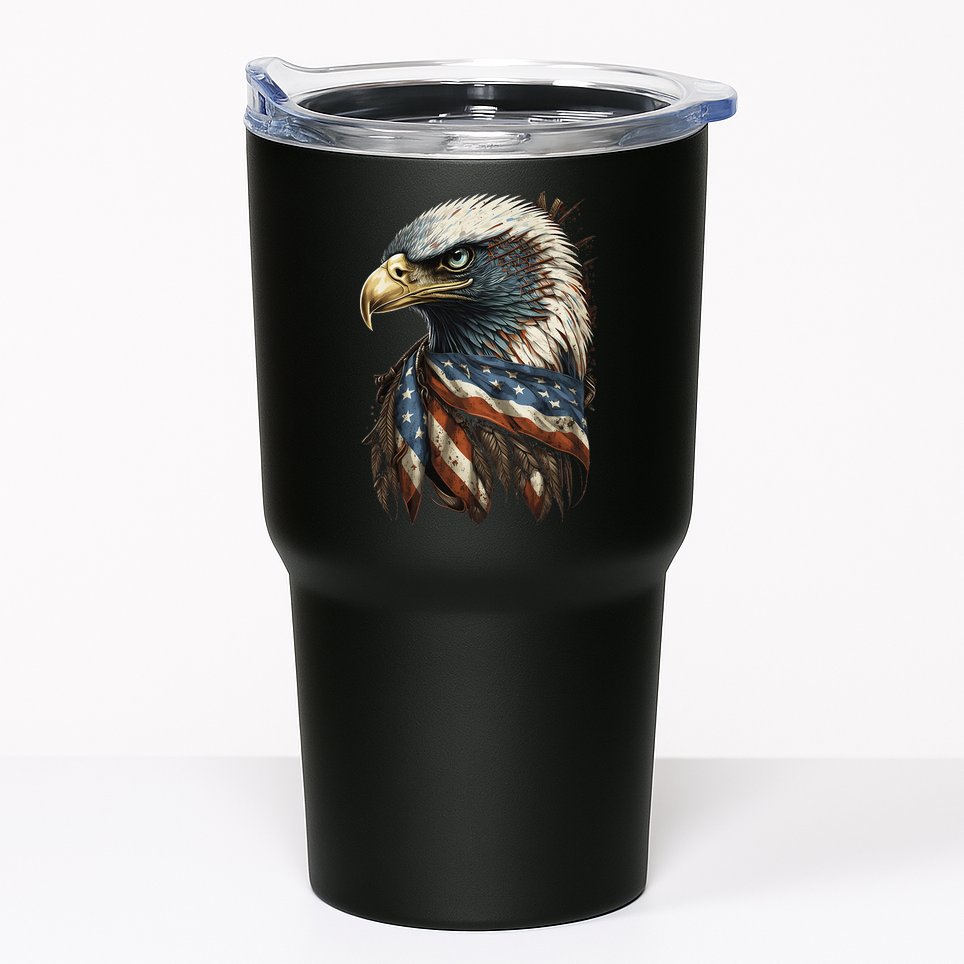 Patriotic Bald Eagle 4th Of July USA American Flag Tumbler
