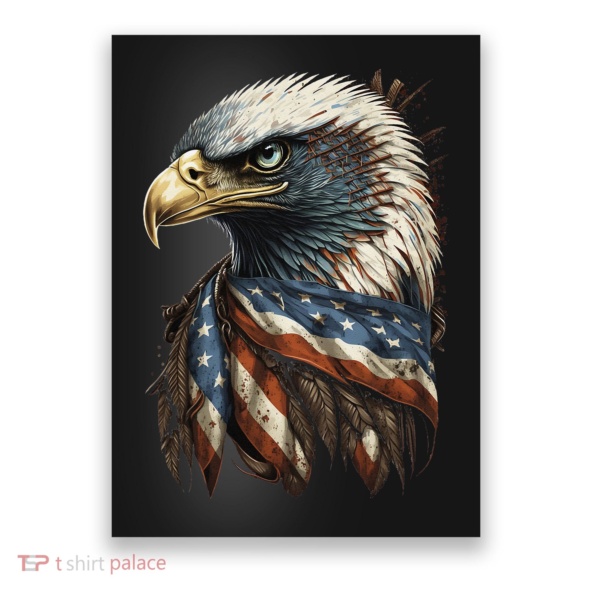 Patriotic Bald Eagle 4th Of July USA American Flag Poster