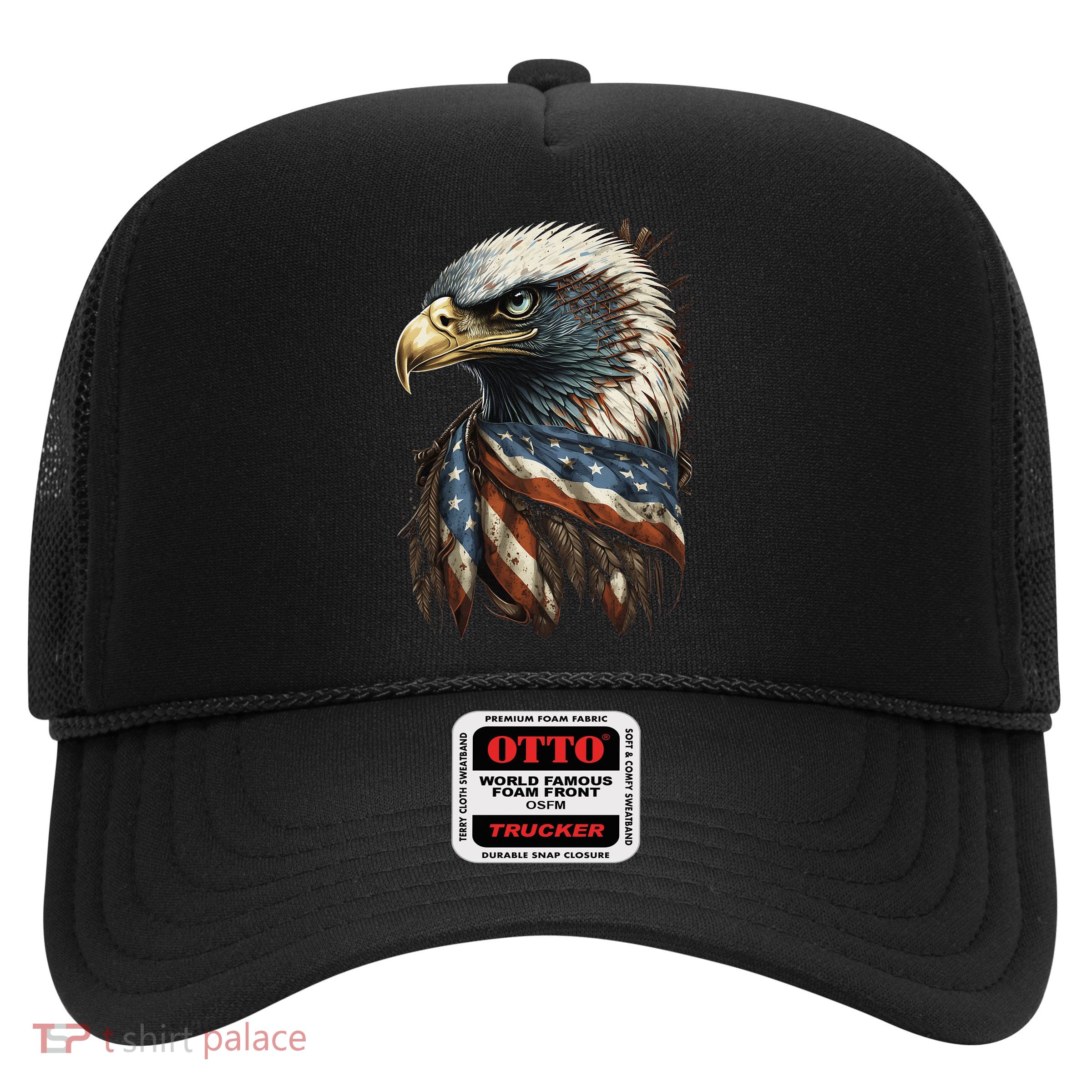 Patriotic Bald Eagle 4th Of July USA American Flag Trucker Hat