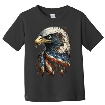 Patriotic Bald Eagle 4th Of July USA American Flag Toddler T-Shirt