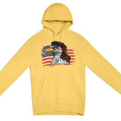 Patriotic Bald Eagle Mullet Usa American Flag 4th Of July Great Gift Premium Pullover Hoodie