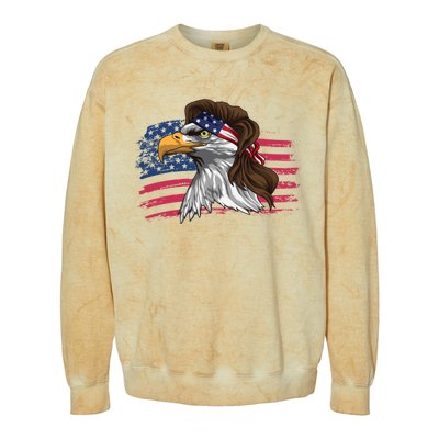 Patriotic Bald Eagle Mullet Usa American Flag 4th Of July Great Gift Colorblast Crewneck Sweatshirt